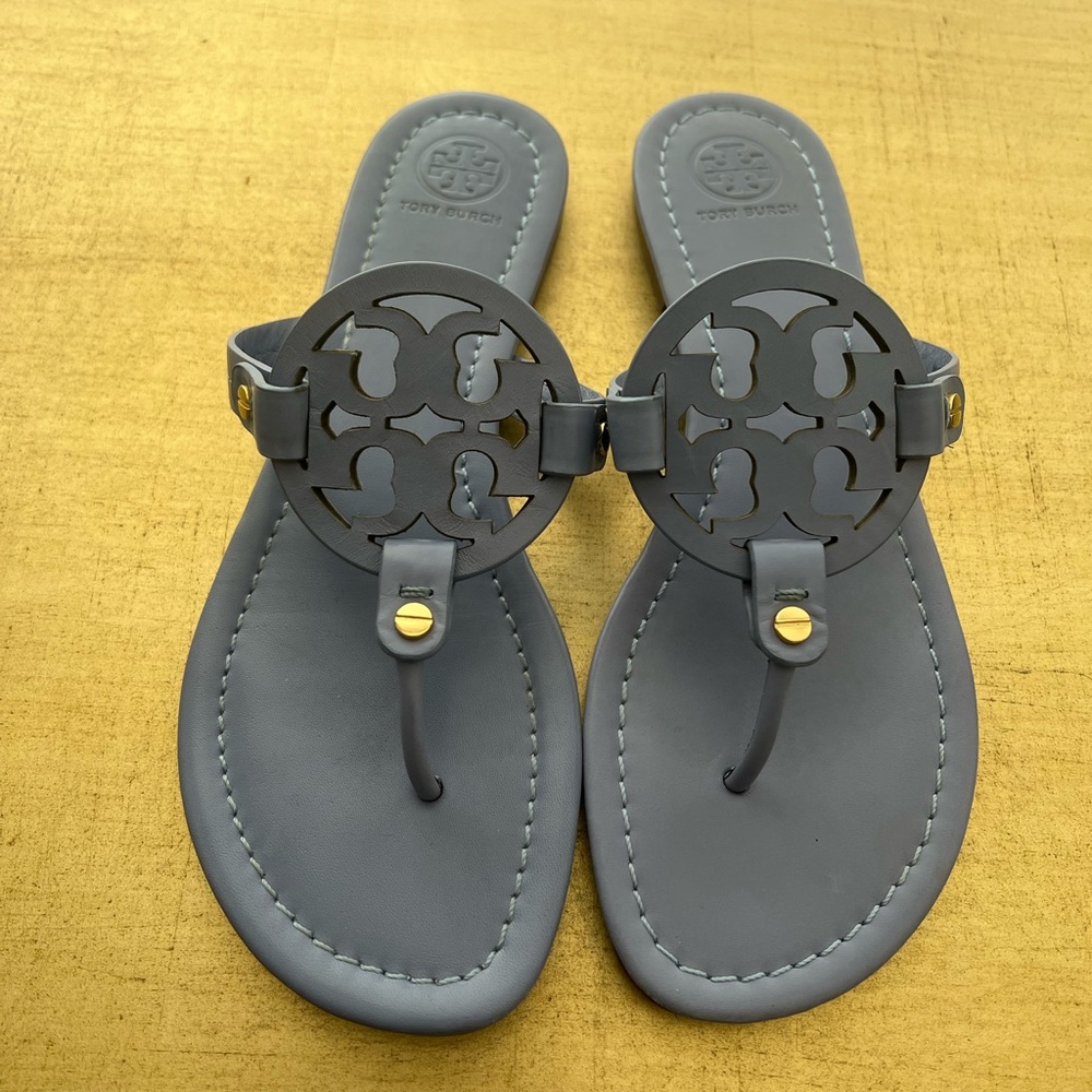 Tory Burch Miller Sandals Cornflower Blue Size 8.5 Like New Condition